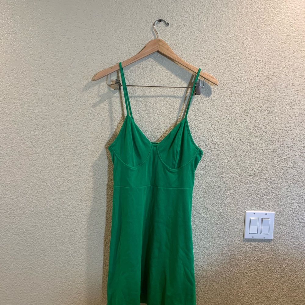 Green Spaghetti Strap Dress